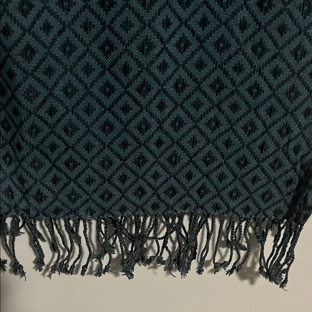 French Connection Blue Patterned Scarf - Picture 2 of 6